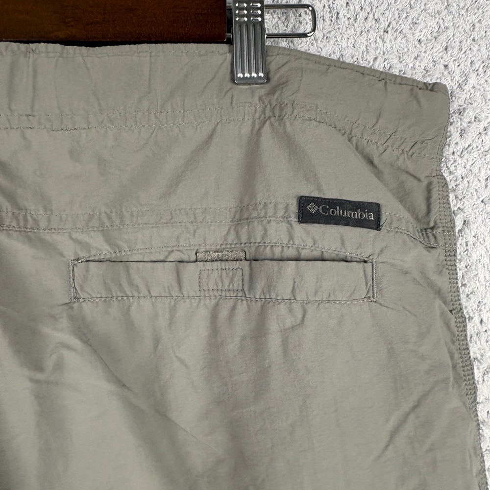Columbia Cargo Shorts Mens Medium Gray Belted Nylon Hiking Fishing Utility - Picture 6 of 9
